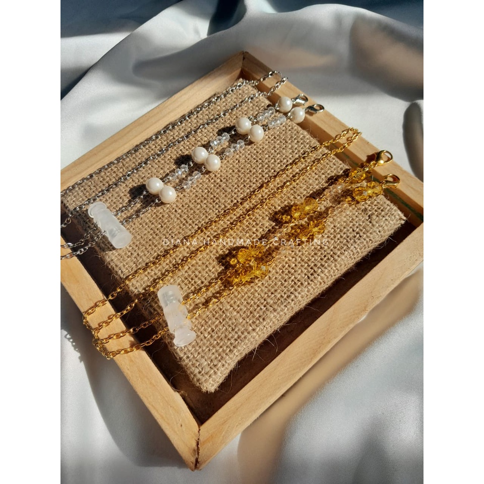 KONEKTOR MASKER KRISTAL SERUT / KONEKTOR MASKER KRISTAL / KONEKTOR HIJAB KRISTAL / KONEKTOR MASKER H