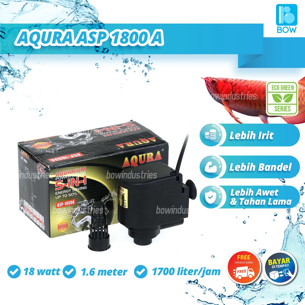 Pompa Air Celup Aquarium Aquascape Akuarium Hidroponik SP 1800 ASP 1800A