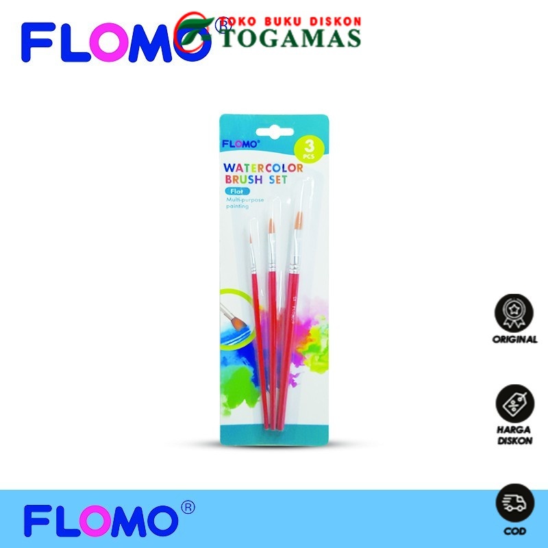 

Flomo Water Color Brush Set ( Red Color = Kuas Flat )