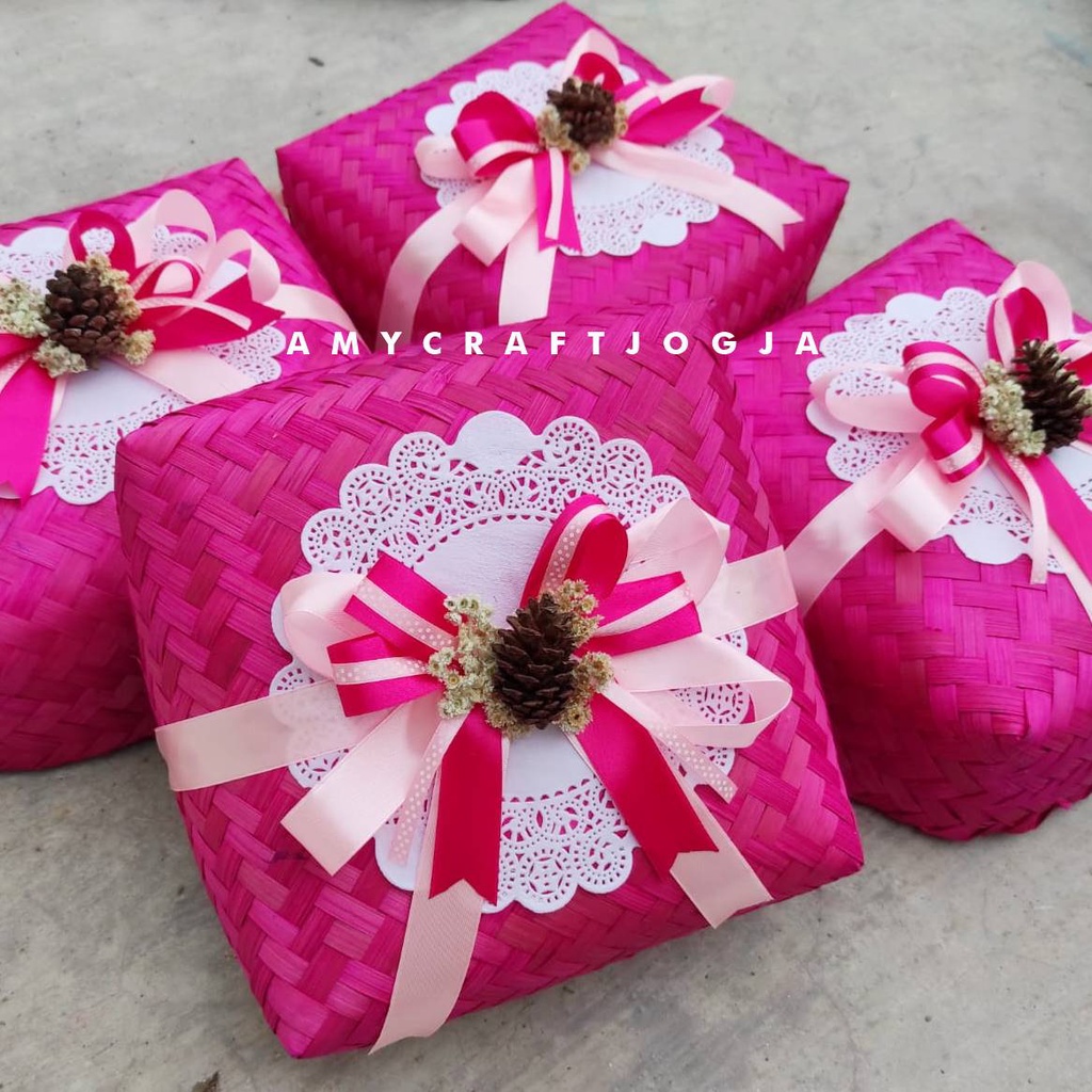 [BESEK SPESIAL] Besek 25 x 25 cm Warna Pita Premium/Besek Pita Pinus/Besek Warna Lucu/Besek Warna Ca