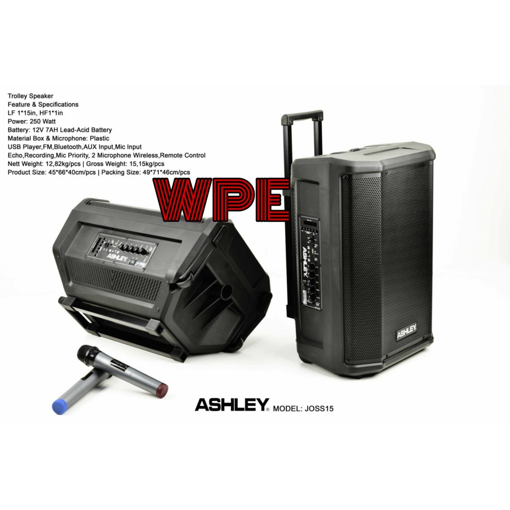 Speaker Portable Ashley Joss 15 Joss15 15inch Original
