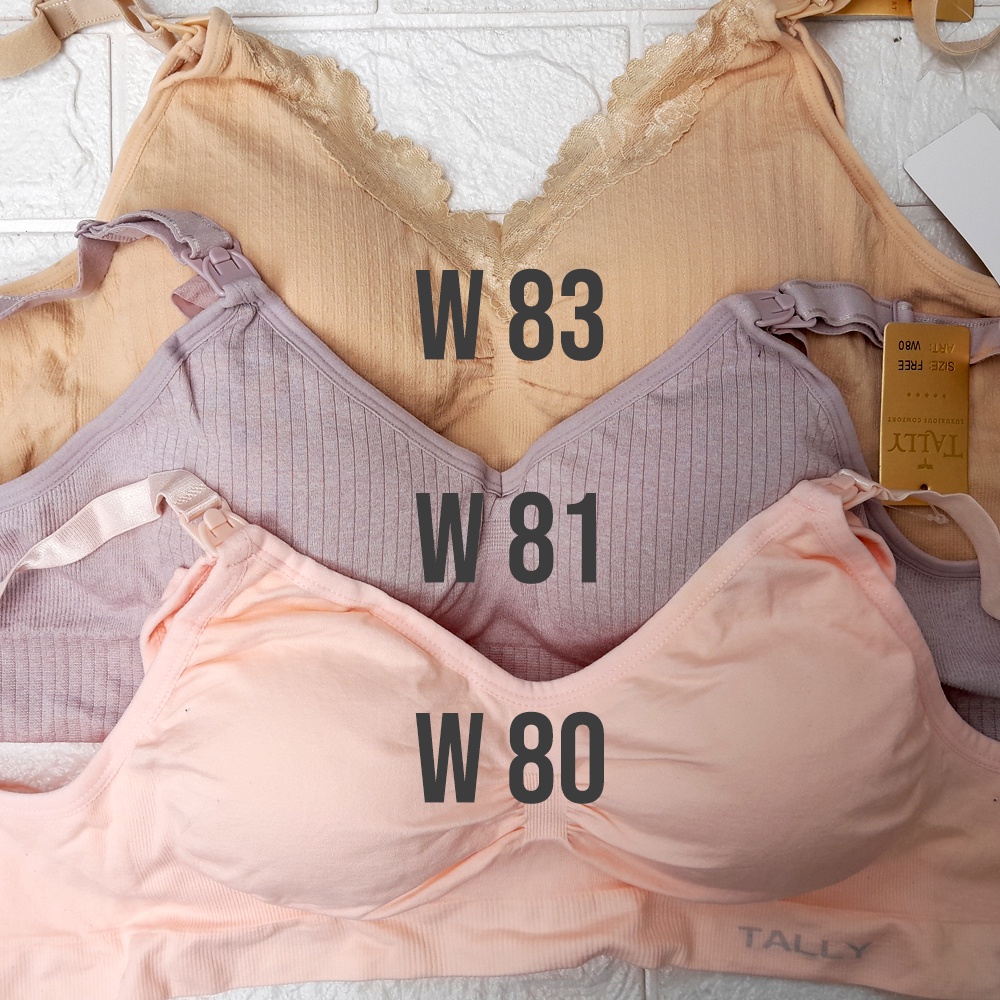 BH Menyusui Tanpa kawat TALLY W80 W81 W83 W86 8821 DV Knit NURSING BRA Busa FREE All size nursing bkt 4 kait