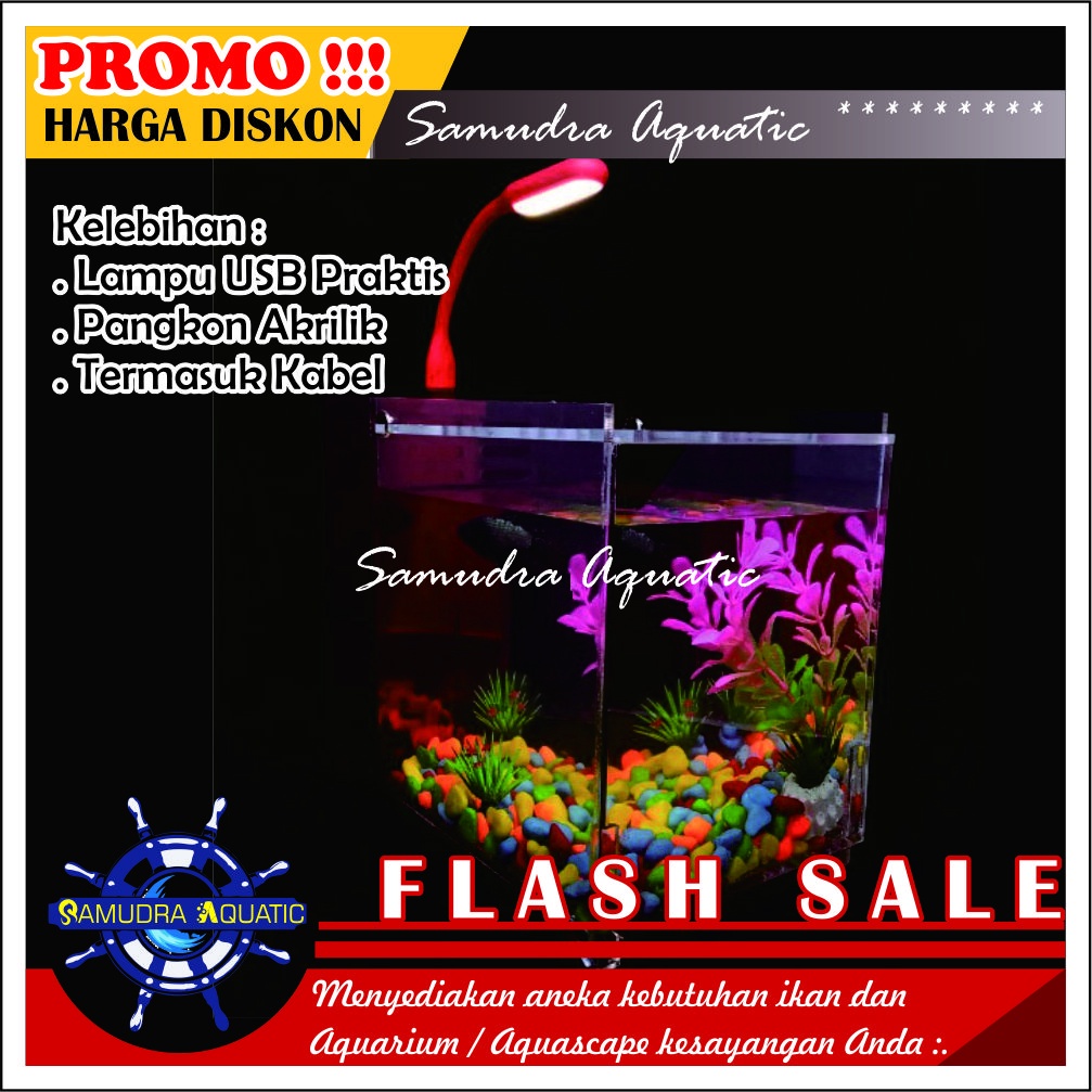 Lampu PANGKON USB Aquarium, Lampu Cupang Ikan Hias Aquarium (Ada Adaptor Cas) (GRATIS KARDUS)