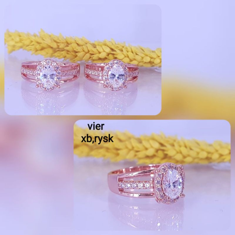 Cincin vier lapis mas 18,22k,ada logo vier didalam cincin ,mata diamond (hidup)kilau,awet,tahan lama