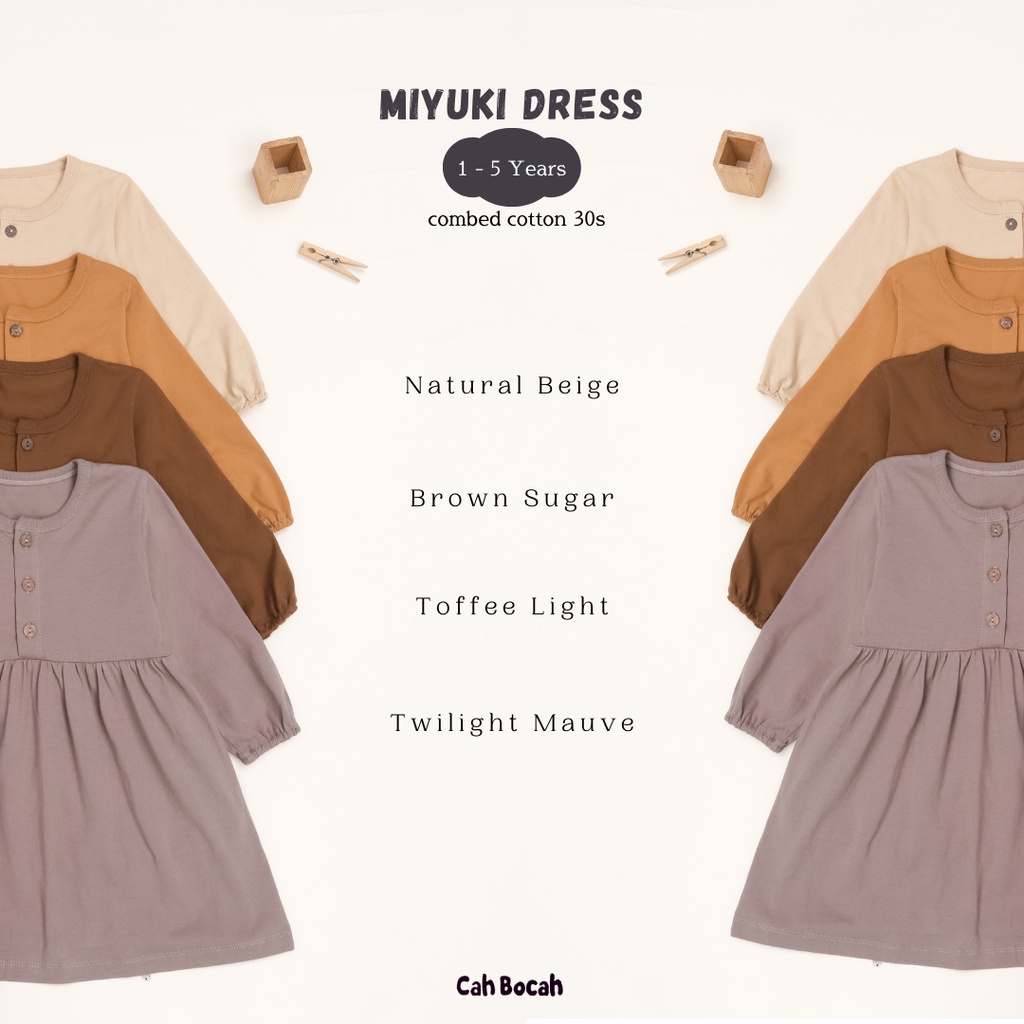 MIYUKI DRESS BAJU ANAK DRESS LENGAN PANJANG DRESS FASHION ANAK PEREMPUAN 1 - 5 TAHUN