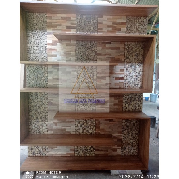 partisi minimalis kayu jati #penyekat ruangan #lemari pajangan minimalis