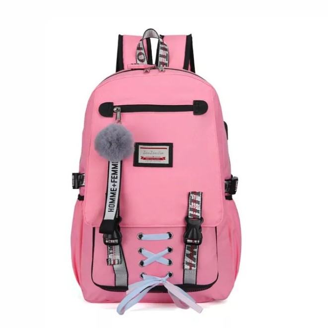 Tas Remaja Sekolah Ransel Untuk Anak Laki-laki Perempuan Utama Anak-anak Tas Kapasitas Besar-Ping