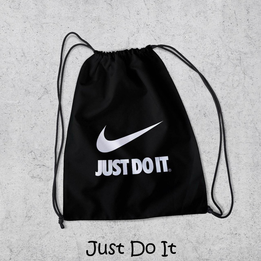 Tas Serut / String Bag Anti Air TERLENGKAP - Tas Ransel Serut Tas Olahraga Tas Sekolah Tas Serut Waterproof Pria Dan Wanita Tas Polos - Custom Bisa COD - P3-JUST DO IT