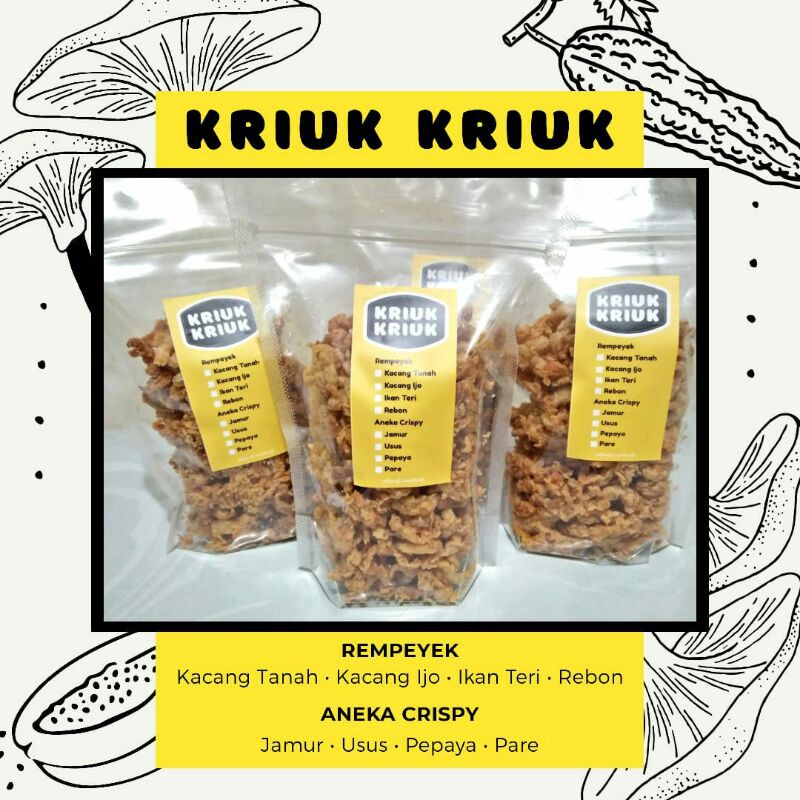 

Rempeyek / Jamur / Usus Krispy