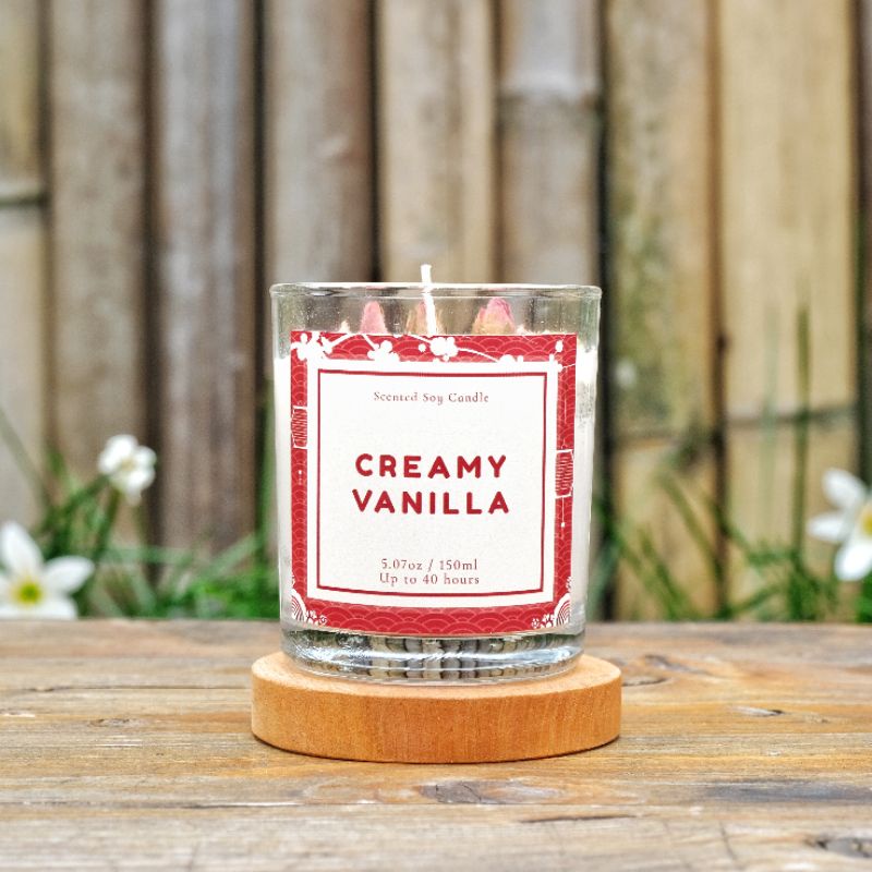 Lilin aromaterapi creamy vanilla 150 ml | scented candle | hampers
