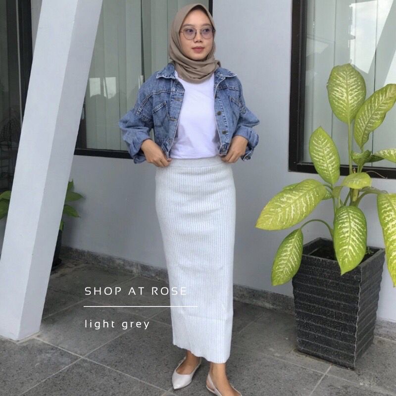 Rok Rajut Premium, Rok Span Knit Tebal Premium, Rok Span Panjang, Knit Skirt