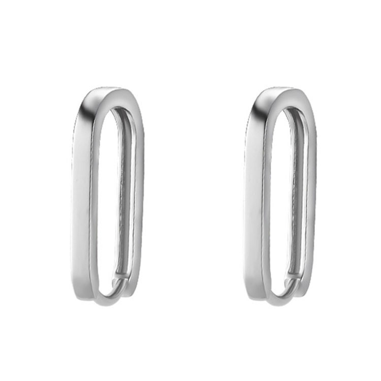 Anting Tusuk Desain Geometri Simple Minimalis Bahan Sterling Silver 925 Untuk Wanita