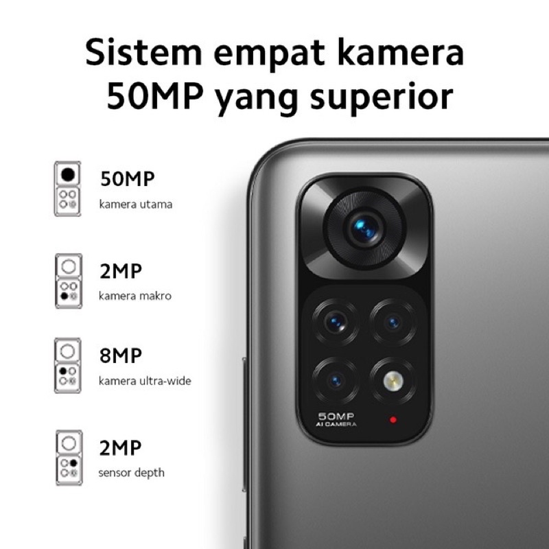 Xiaomi Redmi Note 11 [4GB+128GB - 6GB+128GB] Snapdragon 680 4G - 50MP Quad Camera - 6.43&quot; Super AMOLED - 5000mAh Garansi Resmi Xiaomi 15 Bulan