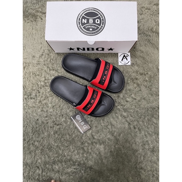 TERBARU!!!BRAND ORIGINAL NBQ STRUGLE SANDAL SLOP OUTSOLE BLACK PRIA WANITA PREMIUM100%