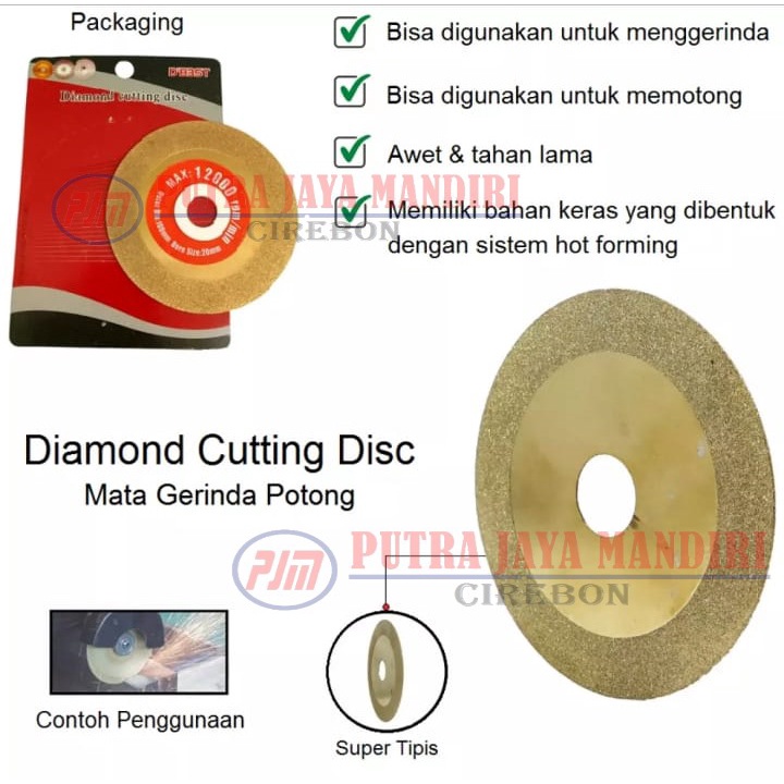 Mata Potong Kaca / Diamond Cutting Disc 0.8 mM / Pisau Potong Kaca Batu Alam Akik / Pisau Bevel Diamond Gosok Kaca
