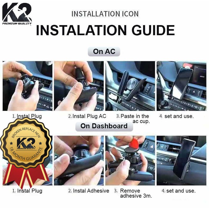 NON MAGNET Car Holder AC K2 PREMIUM QUALITY