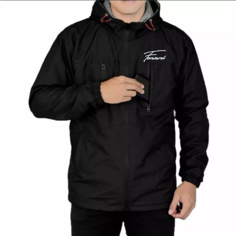 Jaket parka parasut pria gunung motor training forward