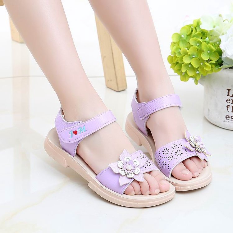 Sepatu Sandal  Anak  Perempuan  Bahan Kulit Lembut Anti  Slip 