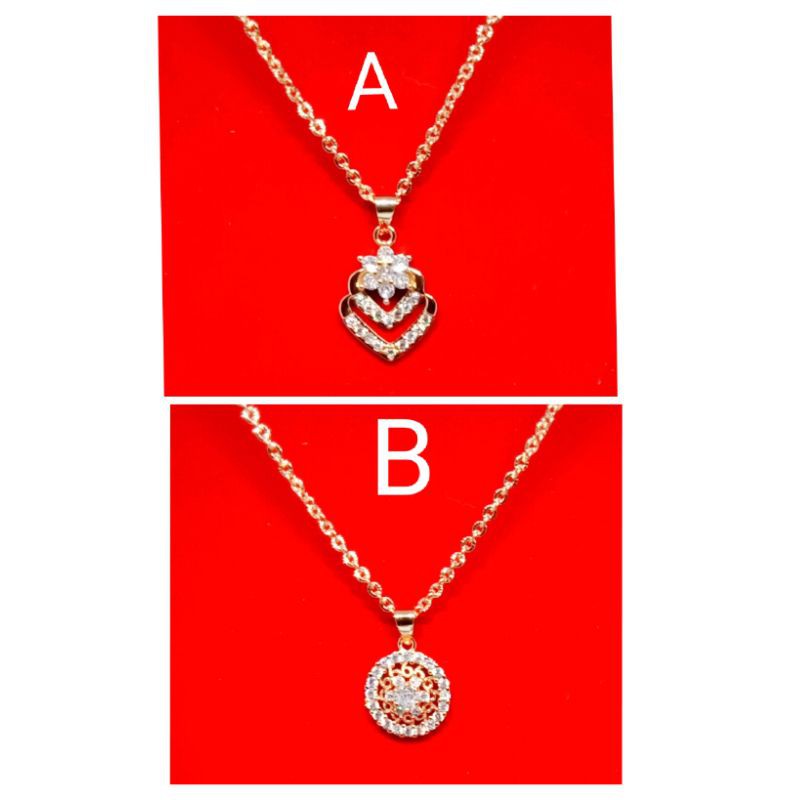 BAC46. Kalung xuping wanita lapis emas dgn mata zircon UK 45 nori