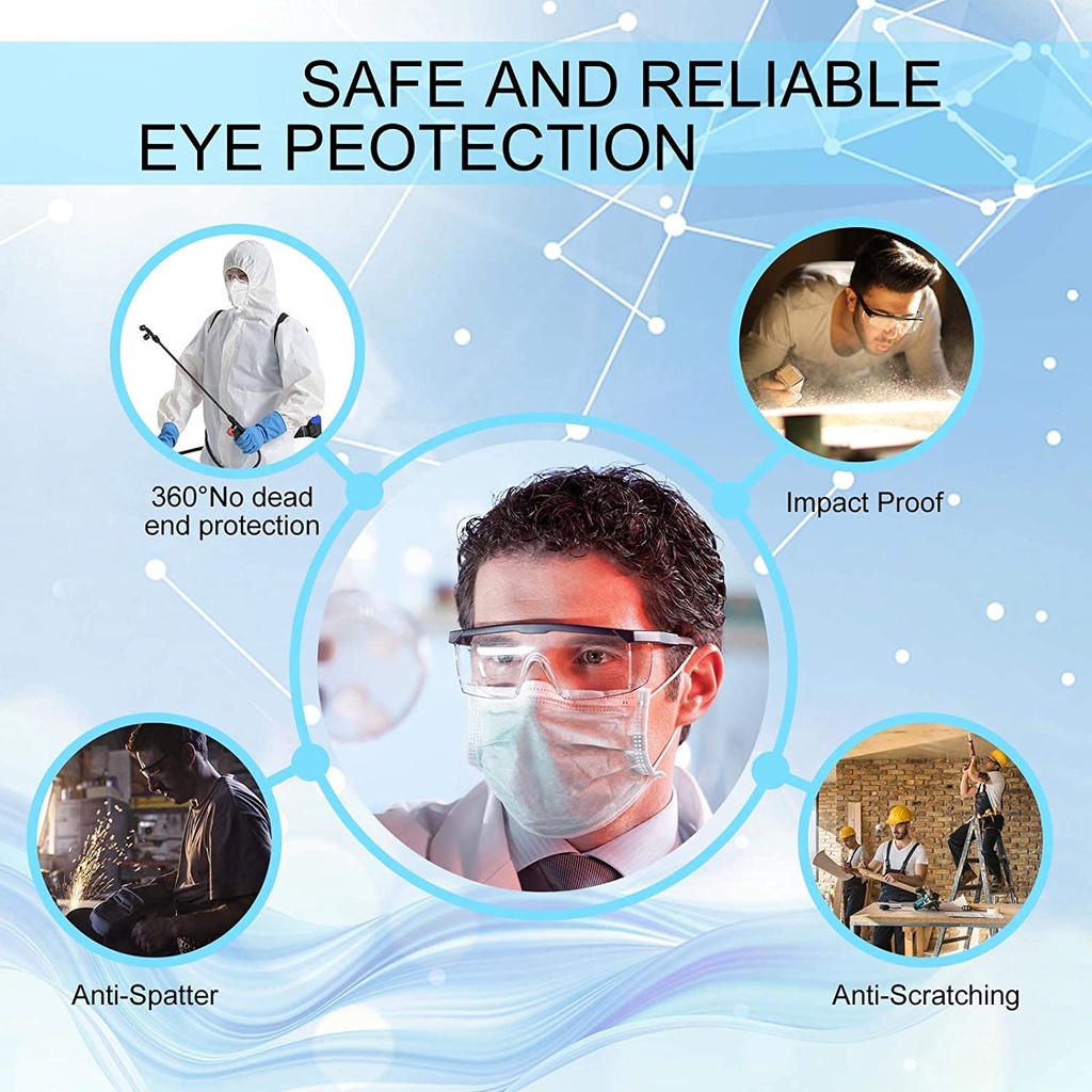 Unisex Reusable High-transparent Anti-splash Retractable Waterproof Safety Goggles / Outdoor Riding Anti-fog Clear Eye Protection Goggles / Soft Comfortable Anti-droplet Isolation Blinds Goggles For Children/ Dust-proof Wind-proof Eye Protective Glasses