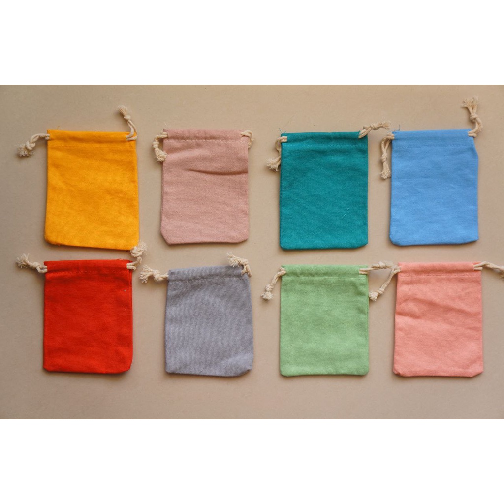 PELANGI// Travel Pouch Organizer Tas Serut Polos Warna Warni Besar