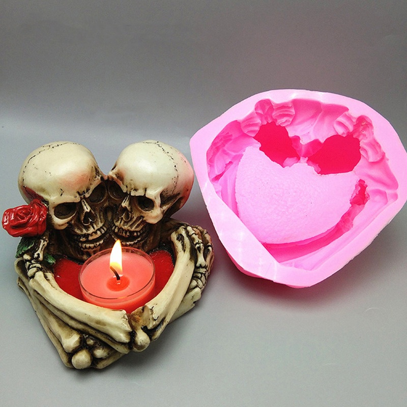 SIY  Couple Skull-shaped Ashtray Mold Jewelry Epoxy Resin Casting Jewelry Tool Making Resin Diy Craft Home Decoration