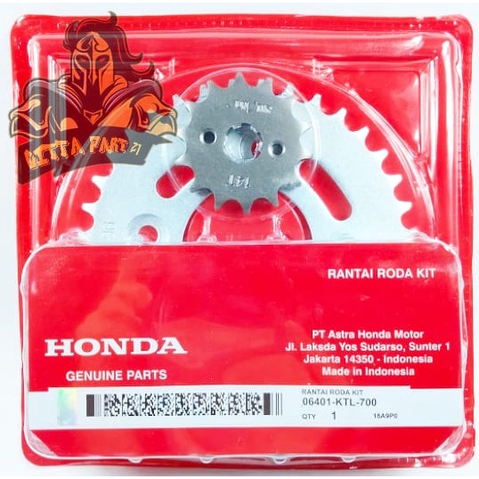 GEAR SET + RANTAI HONDA KTL KUALITAS ORIGINAL SUPRA FIT NEW SUPRA 125 KARISMA REVO LAMA