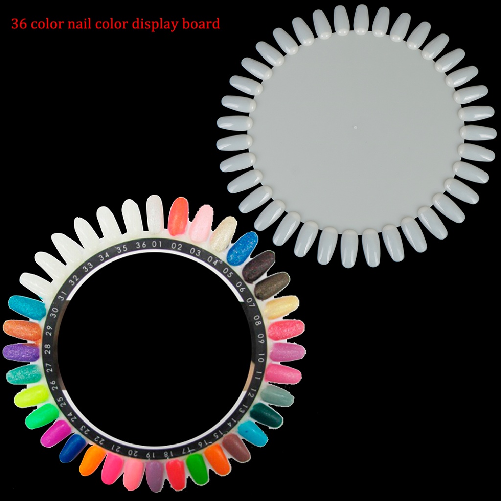 [OOID] 36 Colors Round Nail Polish Gel Color Palette Chart Display Art Tip Fake Palette ID