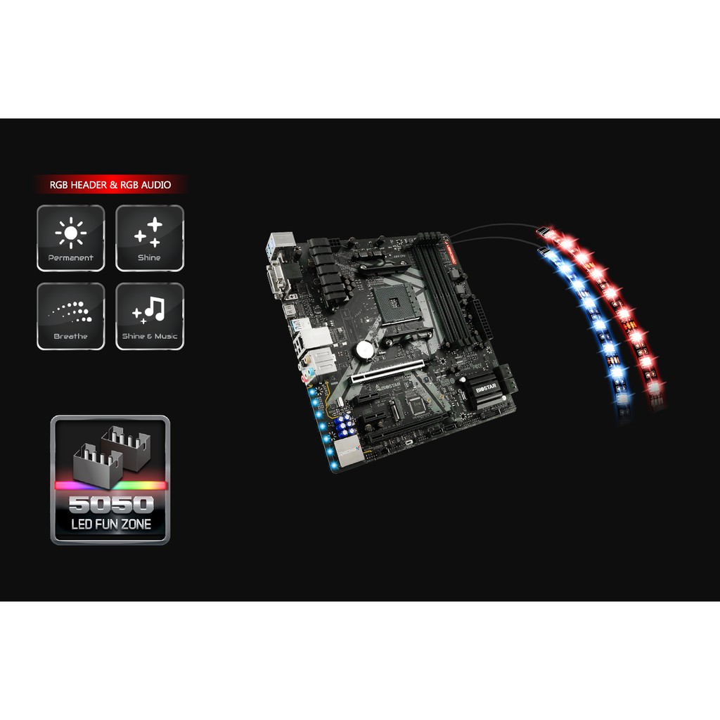 BIOSTAR RACING B450GT3 AMD B450 AM4 DDR4 For ATX Motherboard