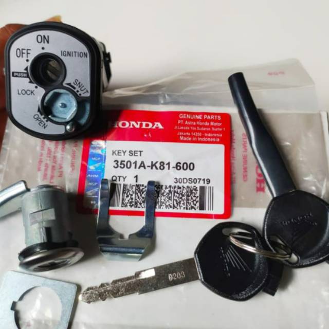 COD, KUNCI KONTAK SET ASSY HONDA BEAT ESP,BEAT STREET, ORI-HGP