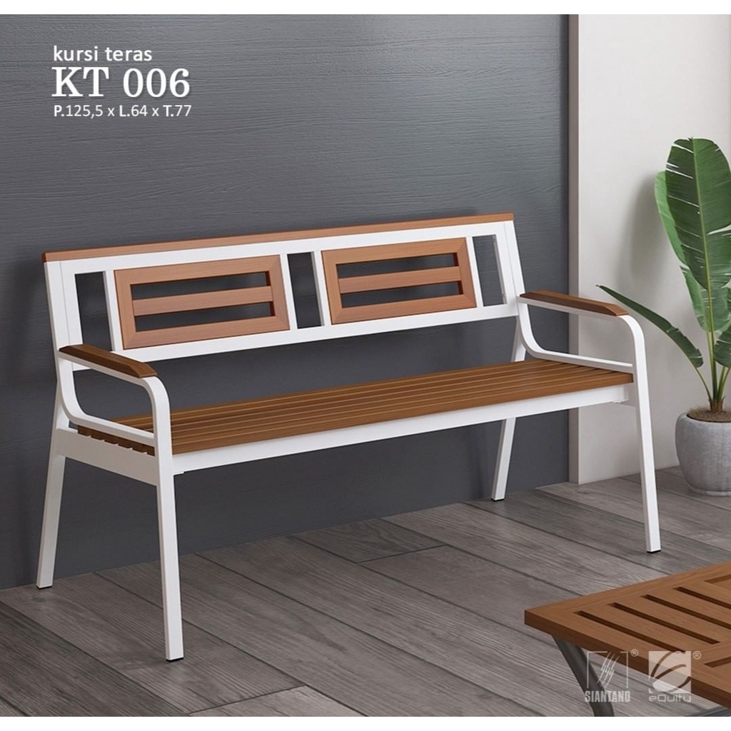 Kursi teras tamu taman kaki besi 3 dudukan minimalis BANDUNG