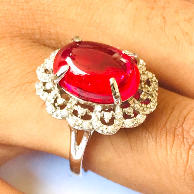 Cincin wanita //cincin batu ruby siam natural//perhiasan wanita //cincin