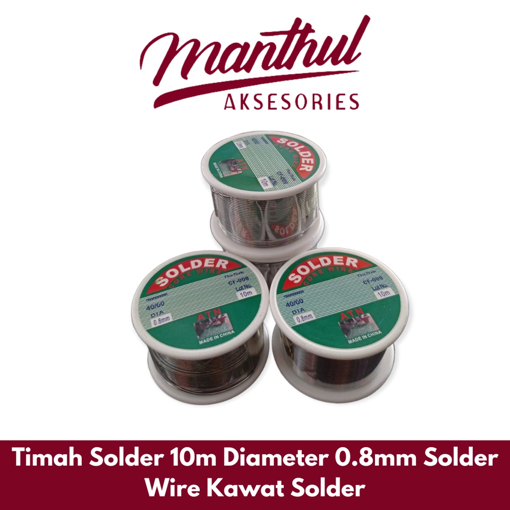 Timah Solder 10m Diameter 0.8mm Solder Wire Kawat Solder