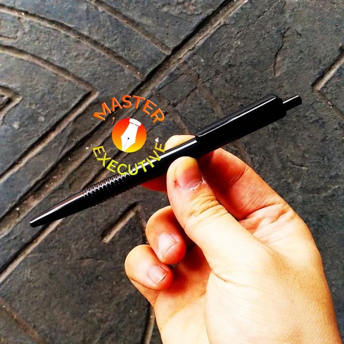 [Pak - 100 Buah] Pulpen Hitam Cetek Hotel Polos / Bolpen Seminar Tanpa Merk Promosi