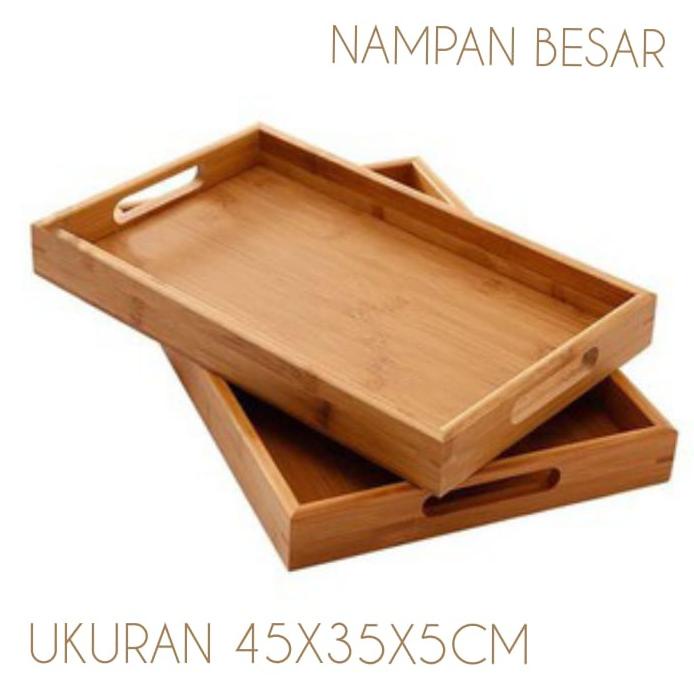 Wooden Tray Baki Kayu Nampan Kayu Besar Nampan Kotak Kayu Wadah Saji