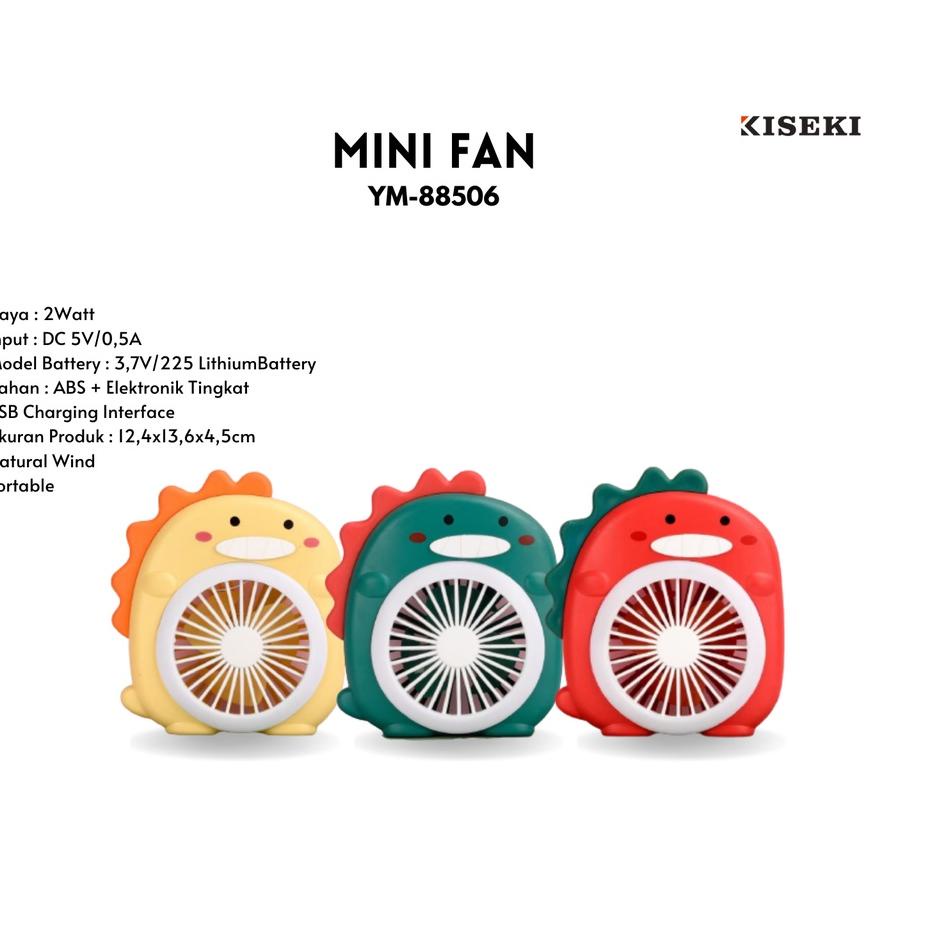 Menarik Kiseki Mini Fan Ym-88505/Ym-88506 Kipas Angin Mini Model Karakter Rechargeable