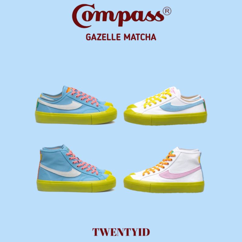 SEPATU COMPASS GAZELLE MATCHA/WHITE , MATCHA/BLUE