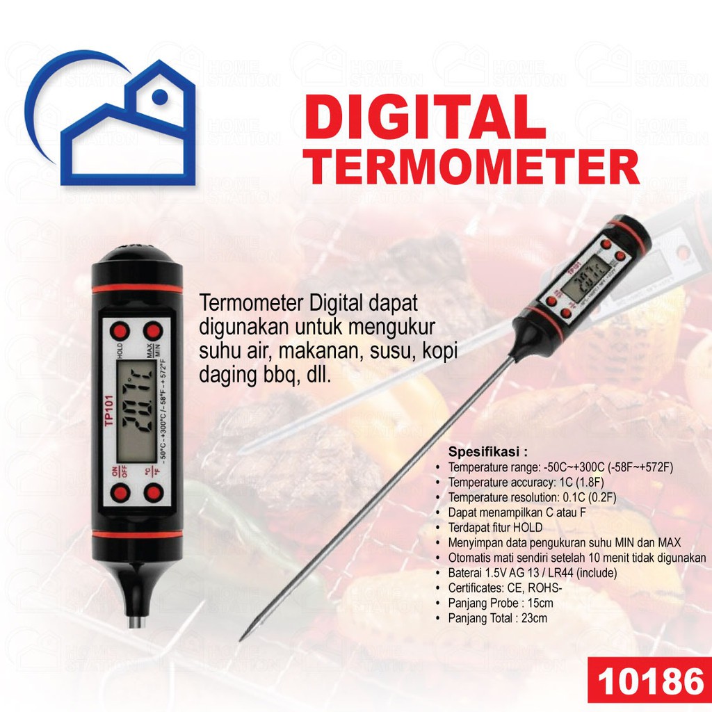 Alat Ukur Suhu Digital Food Termometer Pengukur suhu Makanan Minuman 10186