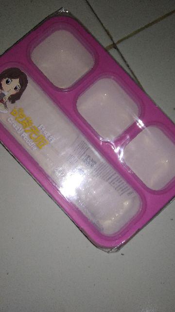 Yooyee Kotak Makan / Lunch Box / Ompreng / Tepak / Food Box Jinbao Kecil 4 Sekat Grid 605