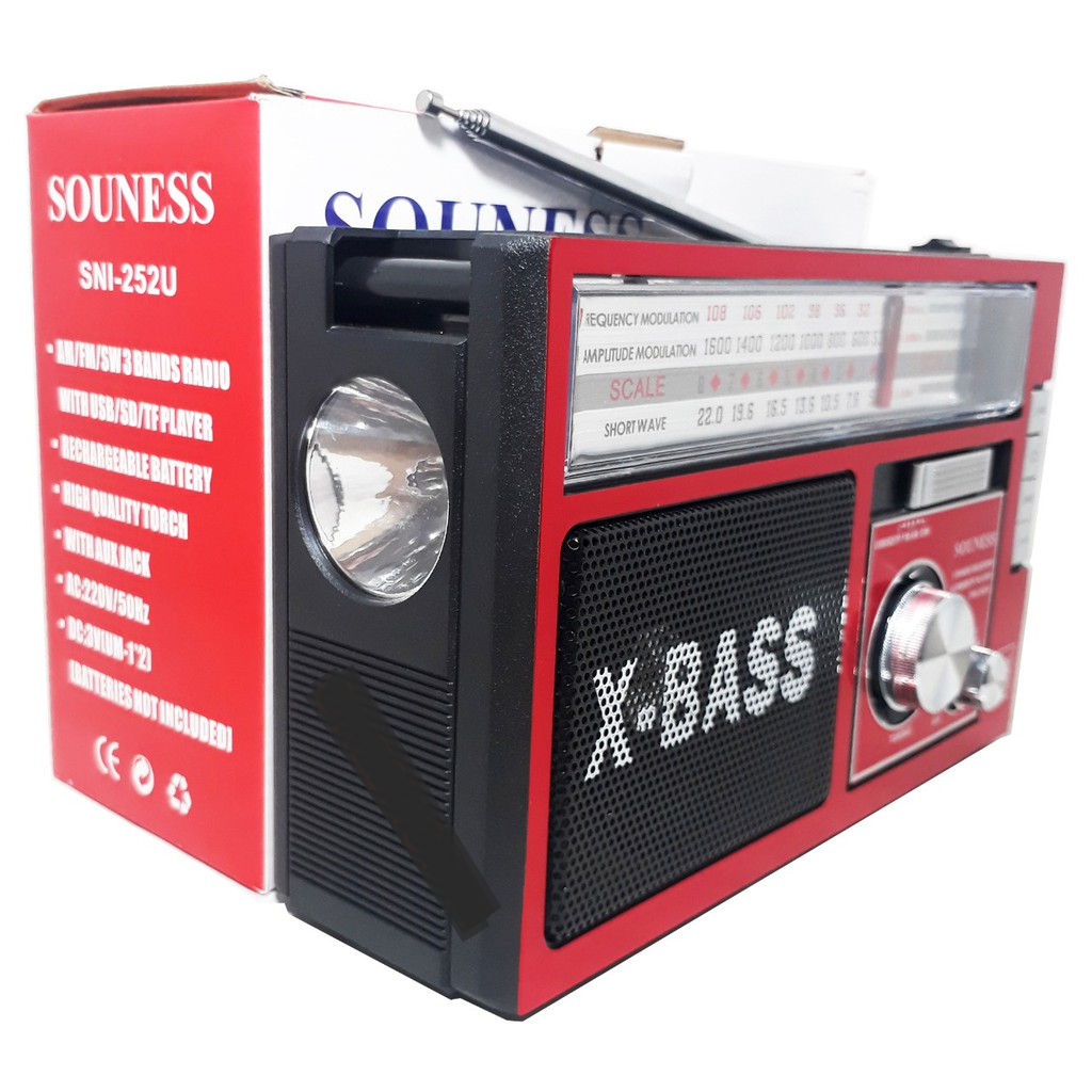 Radio Souness SNI-252 U FM-AM-SW Portable USB MP3 Music Player X- Bass