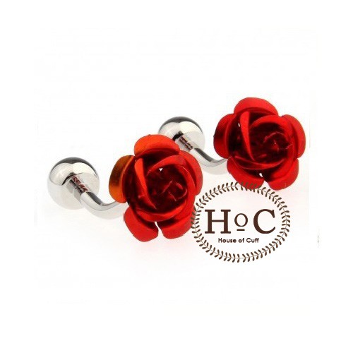 Cufflink Cufflinks Manset Kancing Kemeja French Cuff ROSE RED CUFFLINKS