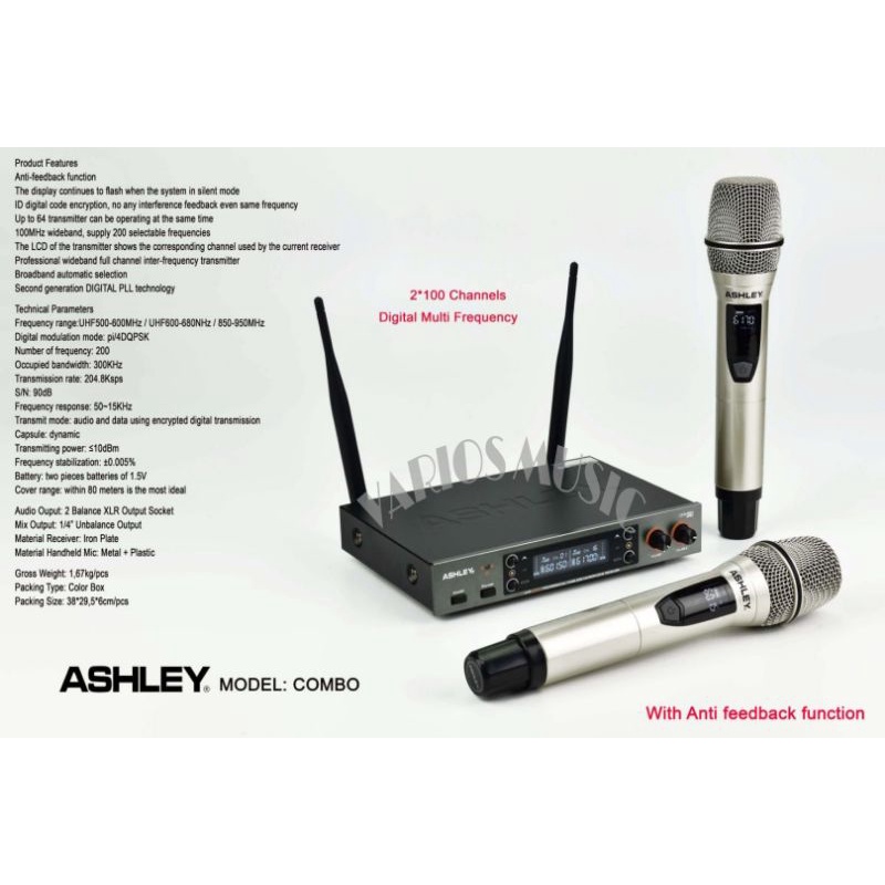 MIC ASHLEY WIRELESS COMBO ORIGINAL ASHLEY CHAMPAGNE