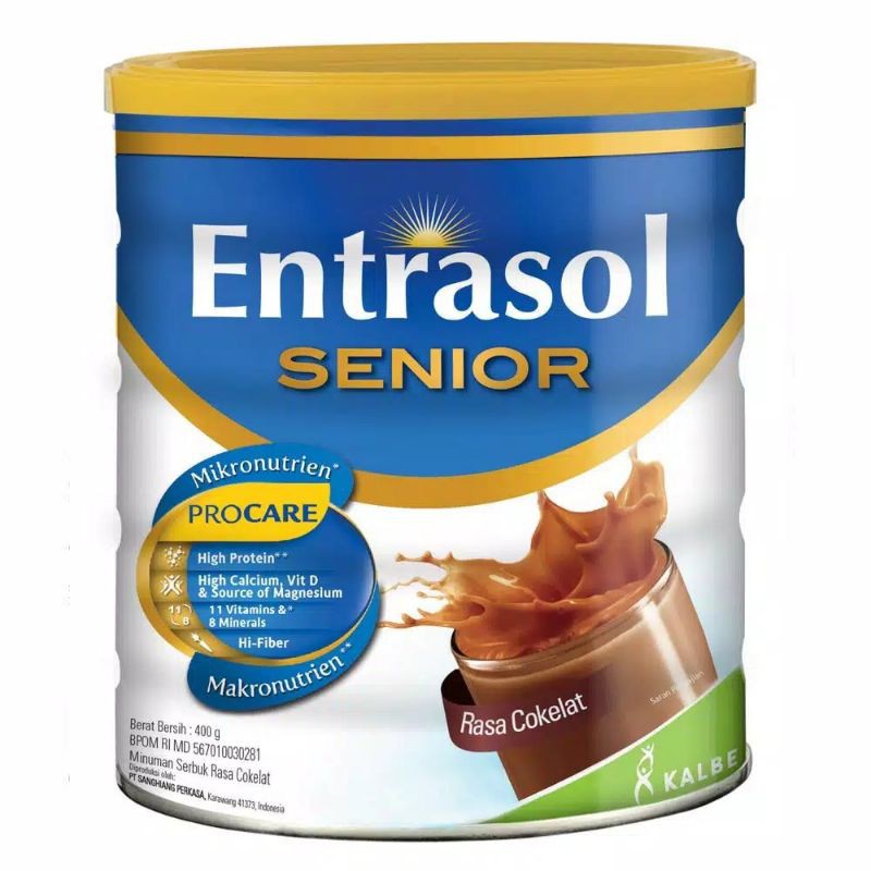 

ENTRASOL SENIOR 400GR VANILLA / COKLAT / ALL VARIAN / SUSU KALSIUM / SUSU DEWASA