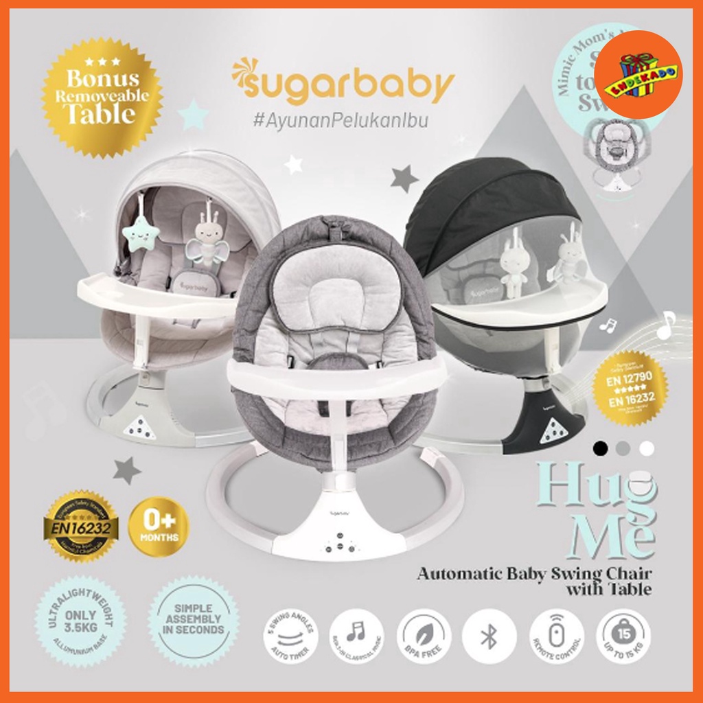 MAKASSAR! SUGARBABY HUG ME AUTOMATIC BABY SWING WITH TABLE - Ayunan