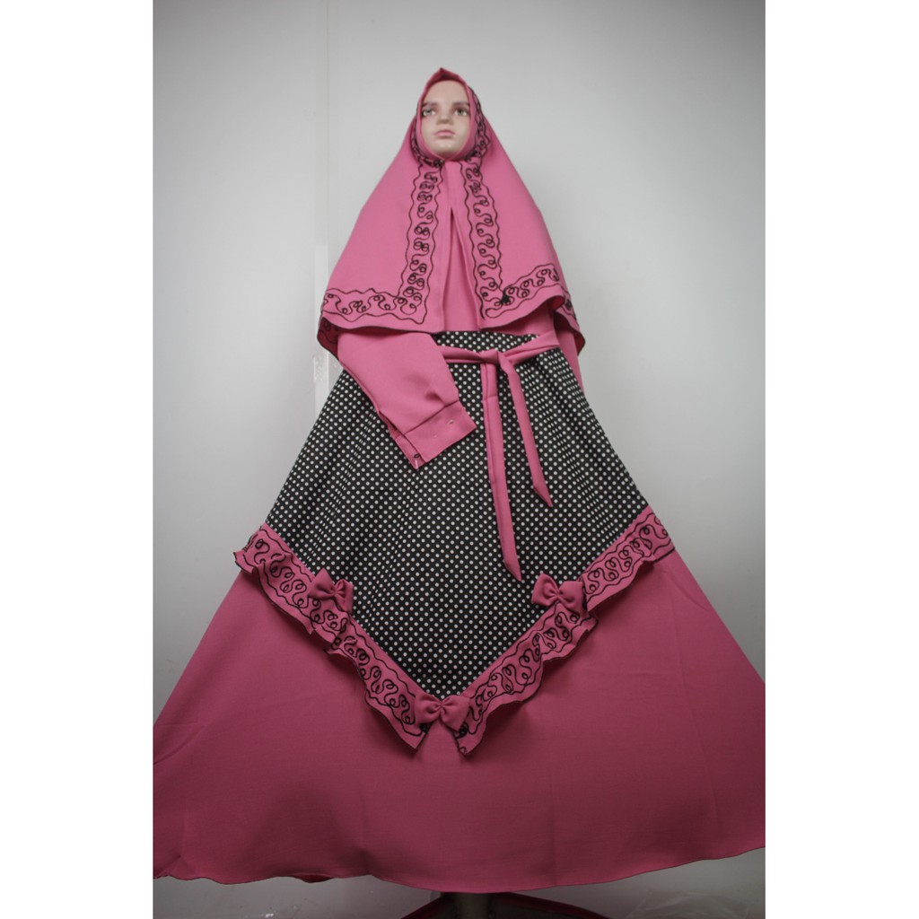 Gamis ANAK wollycrepe POLKADOT sulam