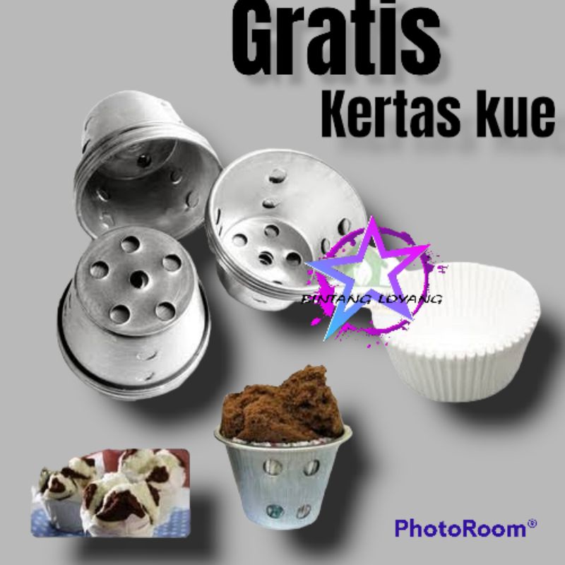 12 PCS CETAKAN BOLU KUKUS GRATIS 100PCS KERTAS KUE / CETAKAN KUE KUKUS