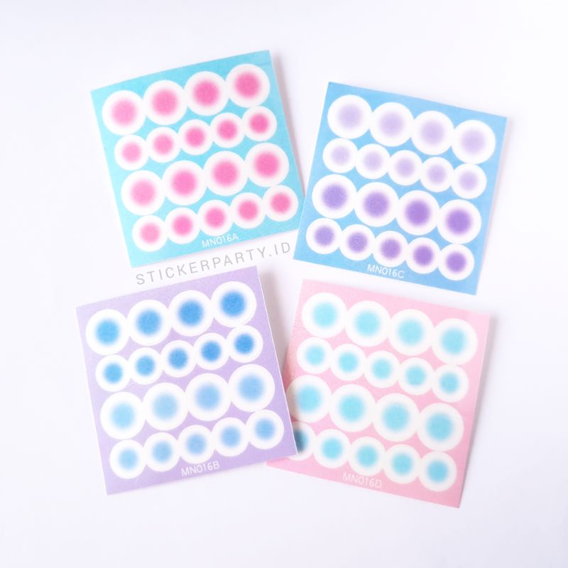 

[Sticker Party] Stiker Toploader Deco Bulat Dot Pink Biru Ungu Glitter Hologram Kiss Cut MN016