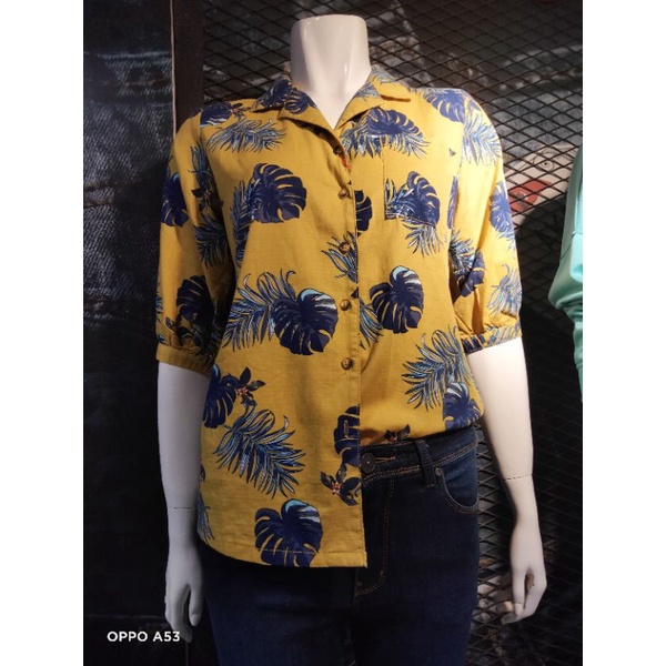 KEMEJA WANITA PRINTING LENGAN 3/4 AKO JEANS ORIGINAL 100%