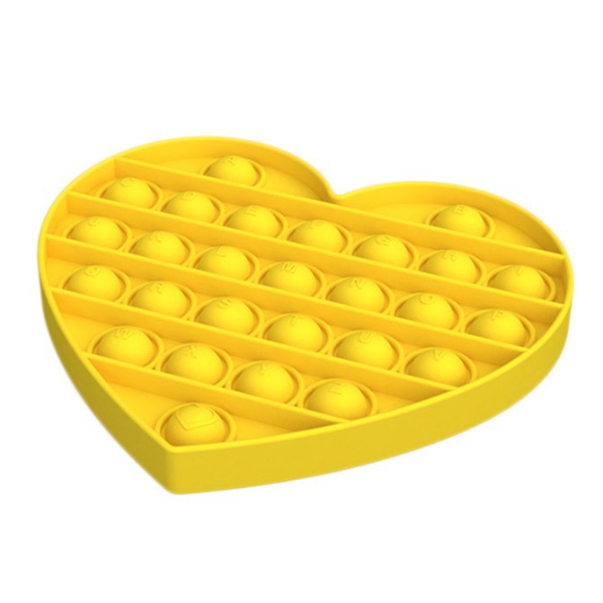 Feel Color Pop it Mainan Anak Bubble Gelembung Love Toy Fidget Spinner Popit Rainbow Unicorn Hati Pelangi-Kuning