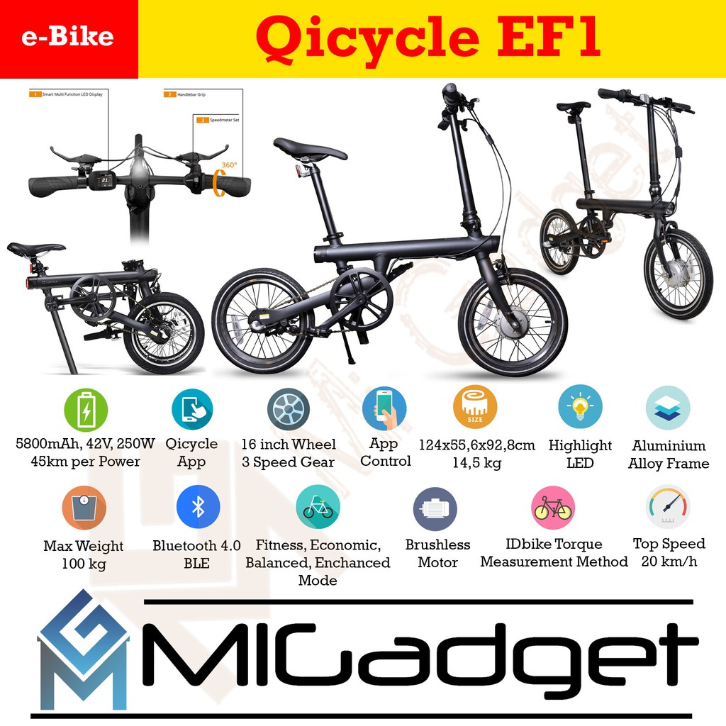 Qicycle EF1 EF 1 Sepeda Elektrik Lipat Listrik Folding Bike